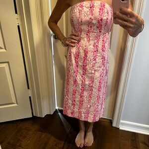 Lily Pulitzer pink strapless dress - size 4